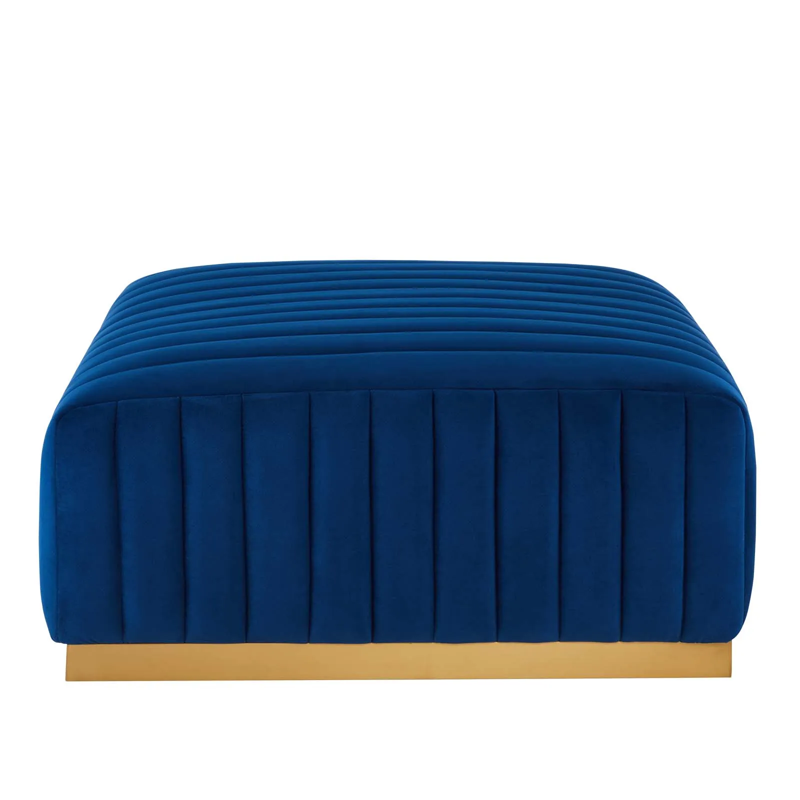 Conjure Channel Tufted Performance Velvet Ottoman