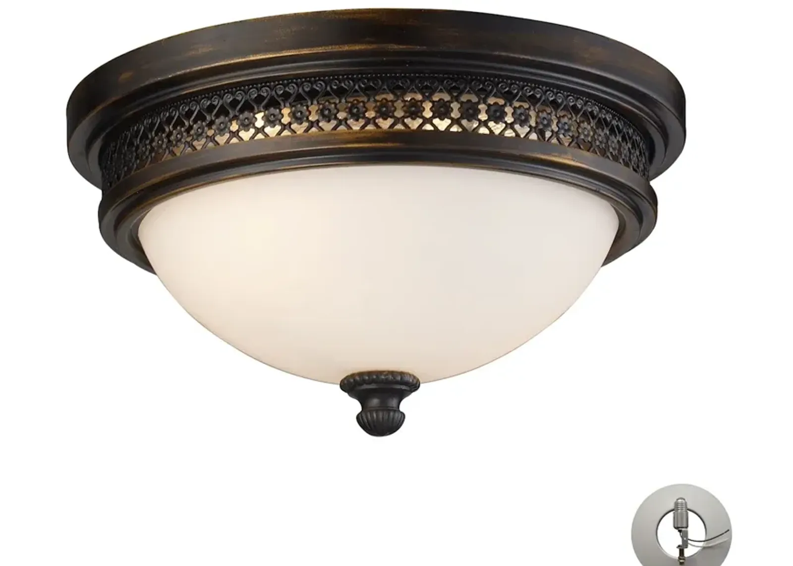 Flushmounts 13" Wide 2-Light Flush Mount - Deep Rust