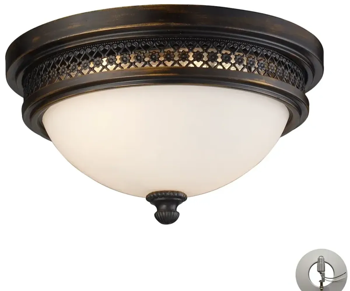 Flushmounts 13" Wide 2-Light Flush Mount - Deep Rust