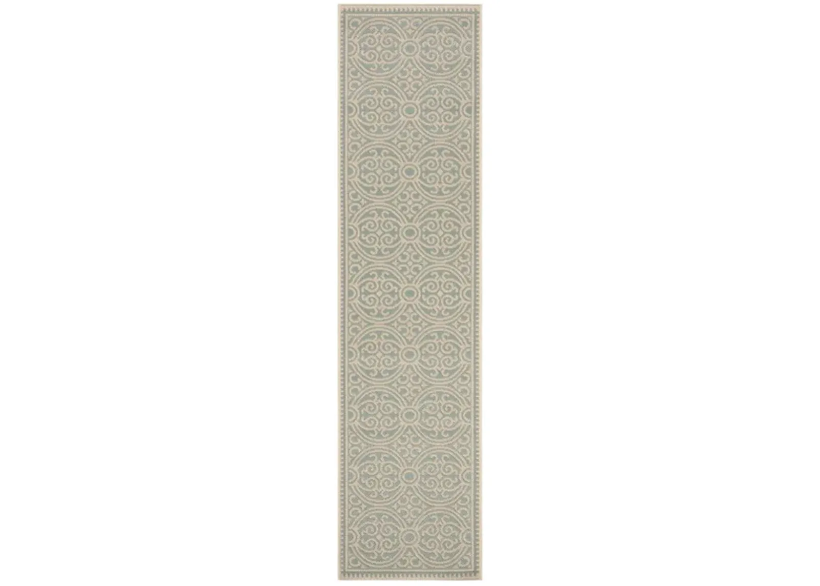 LINDEN 134 Collection LND134L-28 Cream / Aqua 2'-2" X 8'