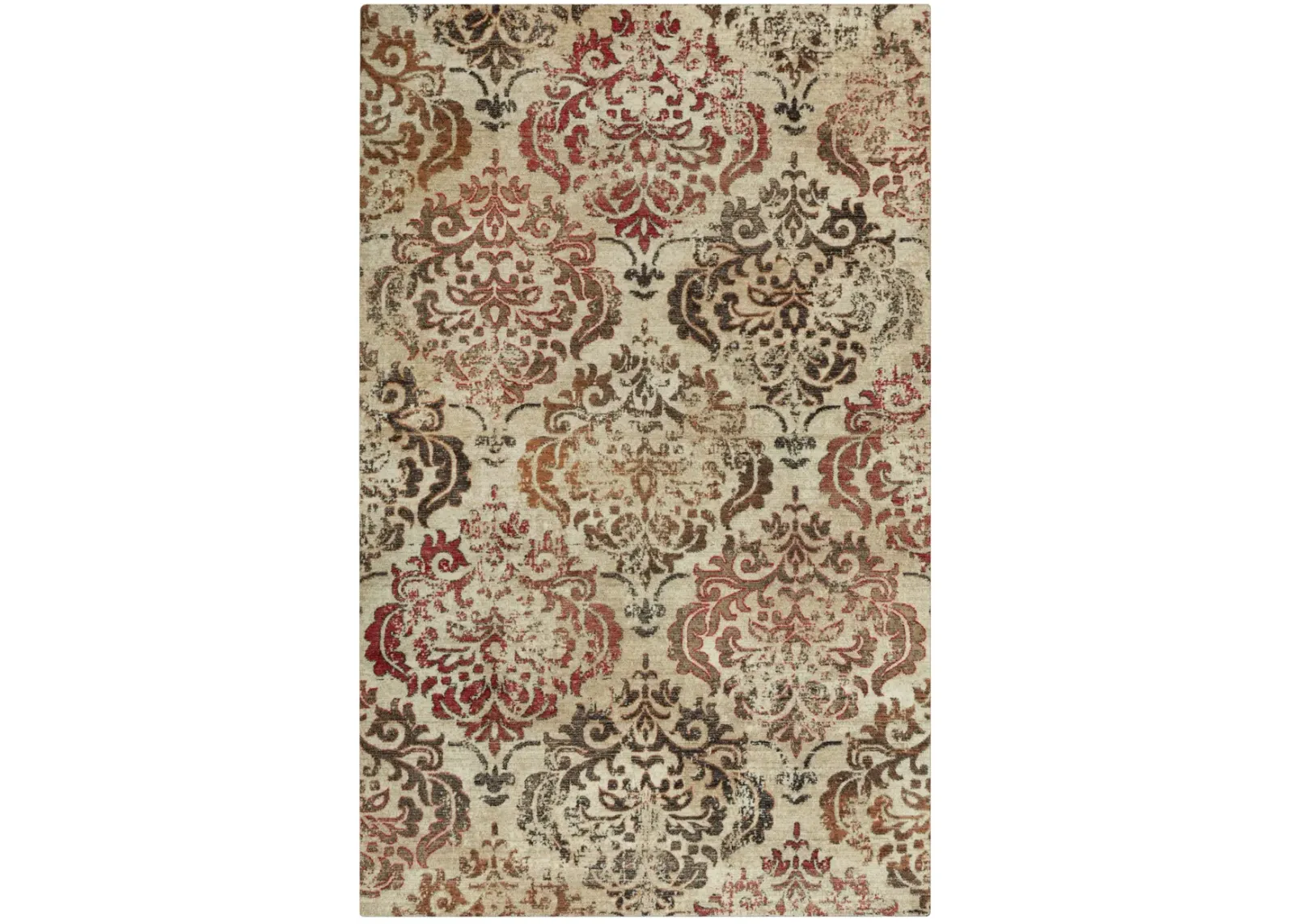 Gossamer Beige/Brown Classic/Updated 100% New Zealand Wool 5' x 8' Rectangle Rug