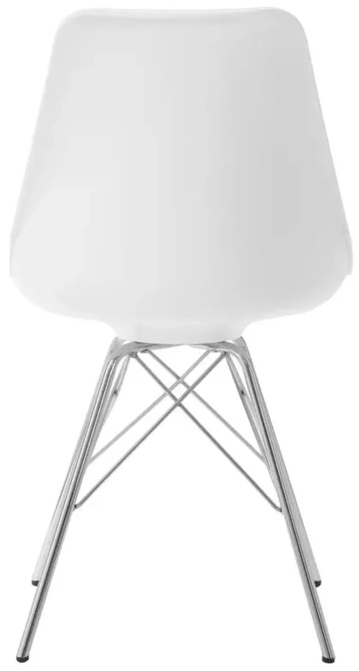 Leitrim Armless Dining Chairs White And Chrome (Set of 2)