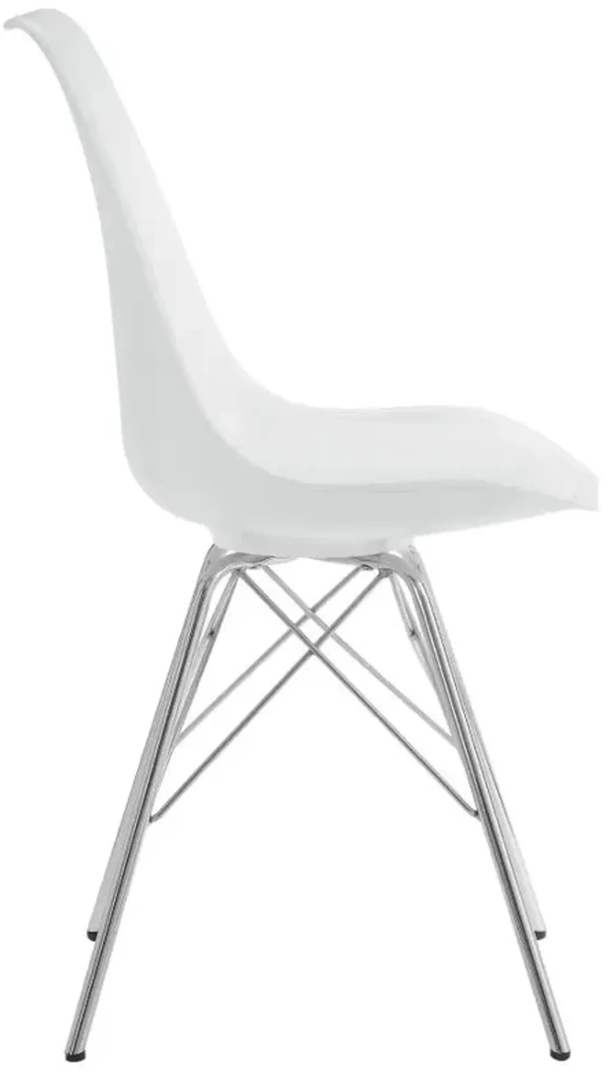 Leitrim Armless Dining Chairs White And Chrome (Set of 2)