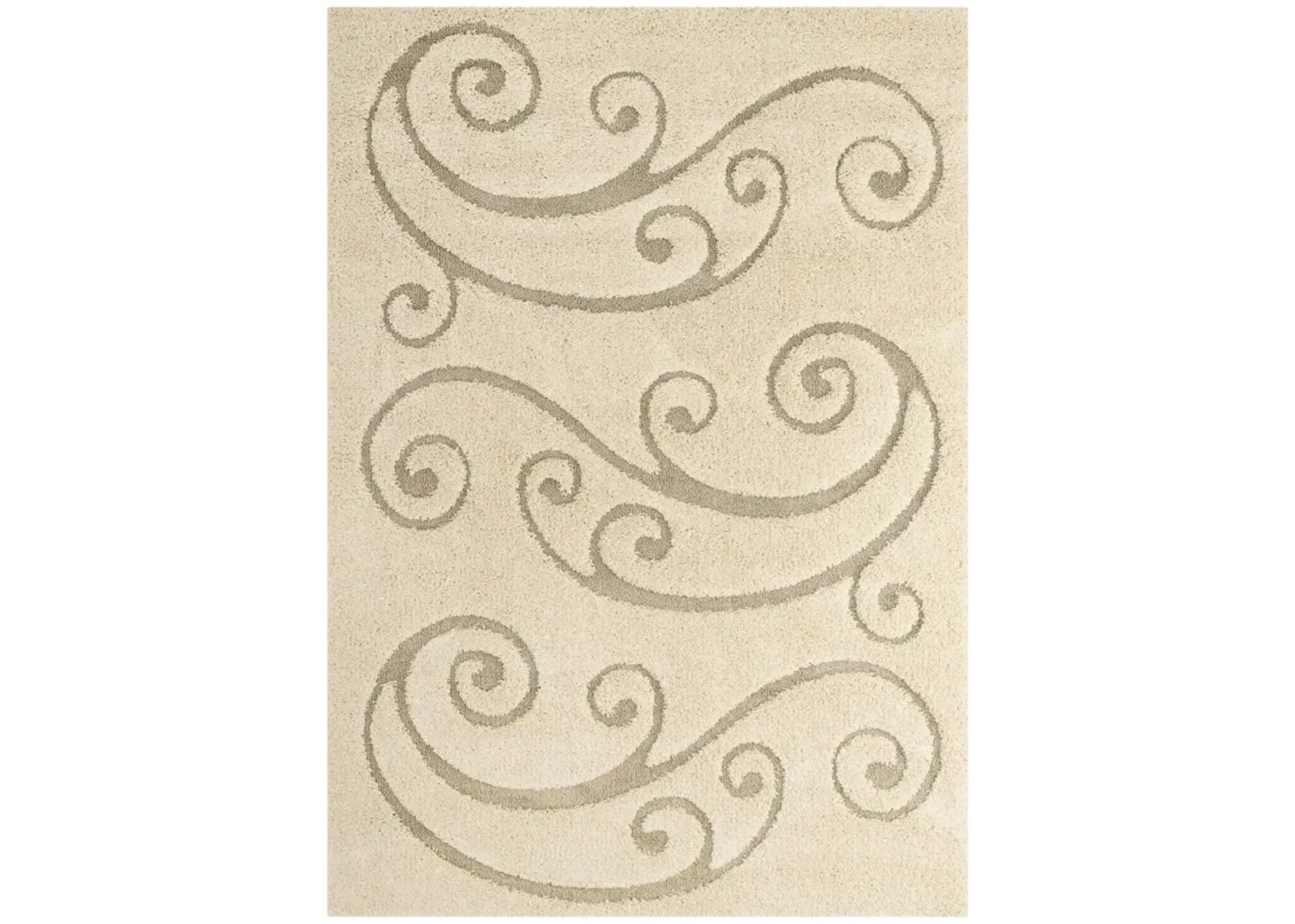 Jubilant Sprout Scrolling Vine 8x10 Shag Area Rug