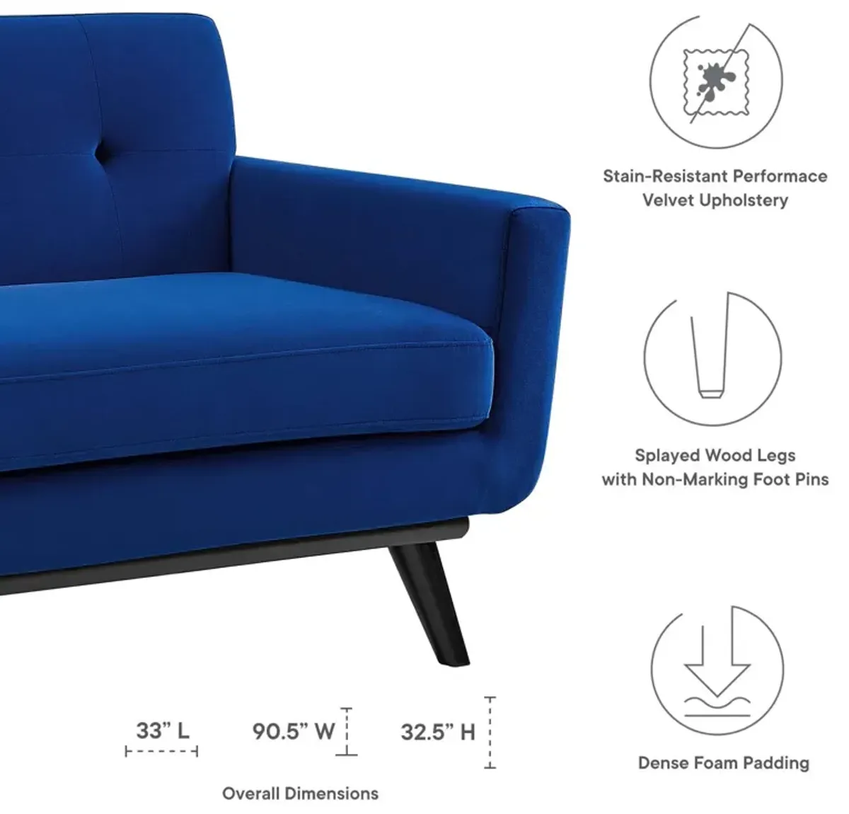 Engage Performance Velvet Sofa