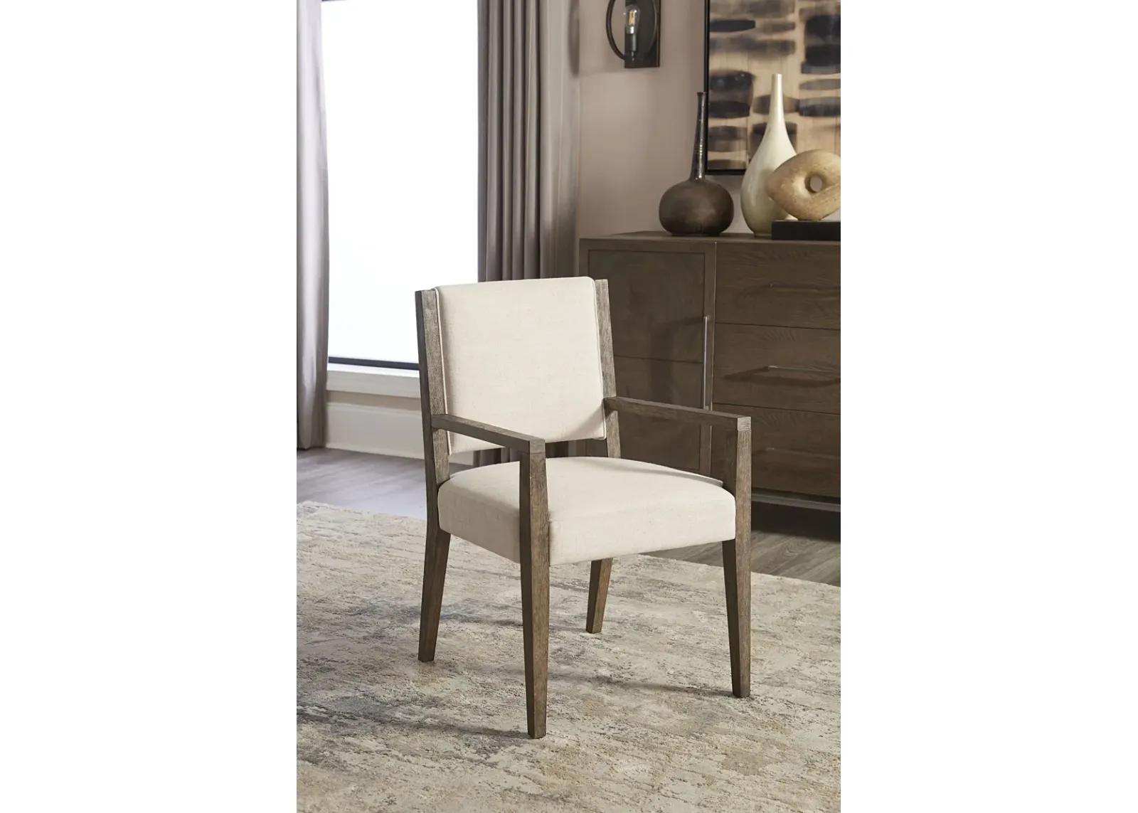 Oakland Upholstered Arm Chair in Brunette