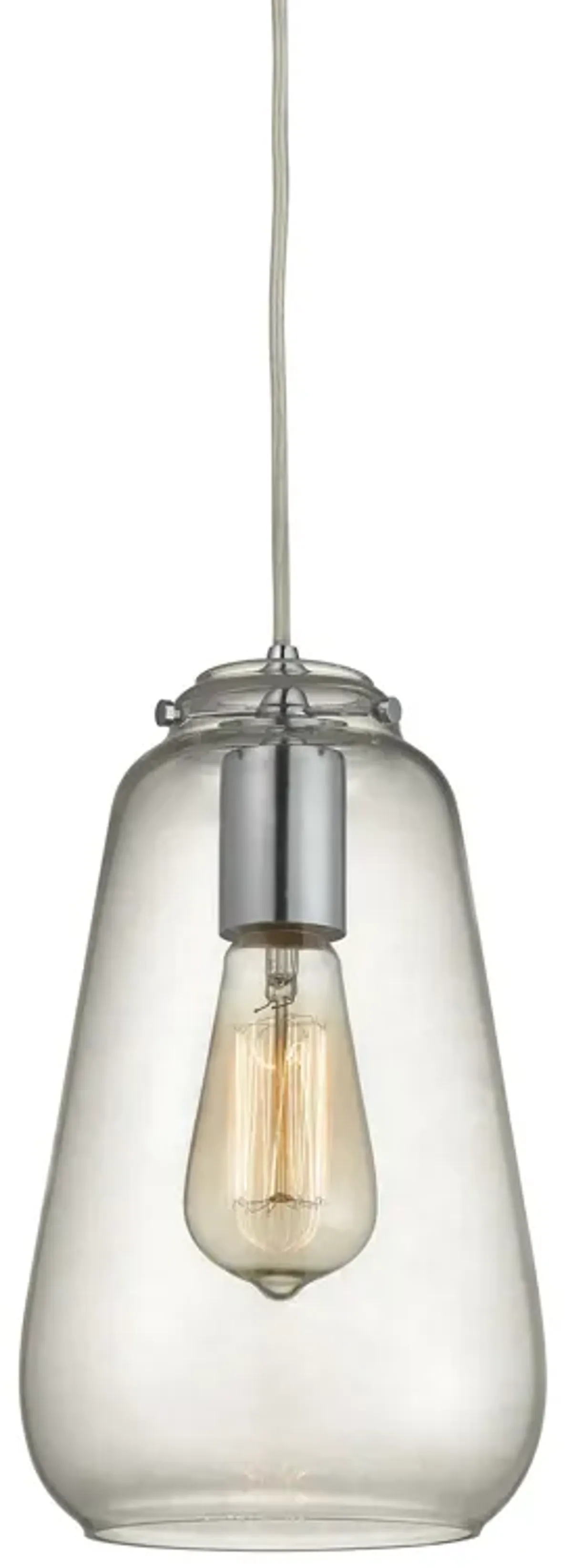 Orbital 6'' Wide 1-Light Pendant - Polished Chrome with Clear Glass