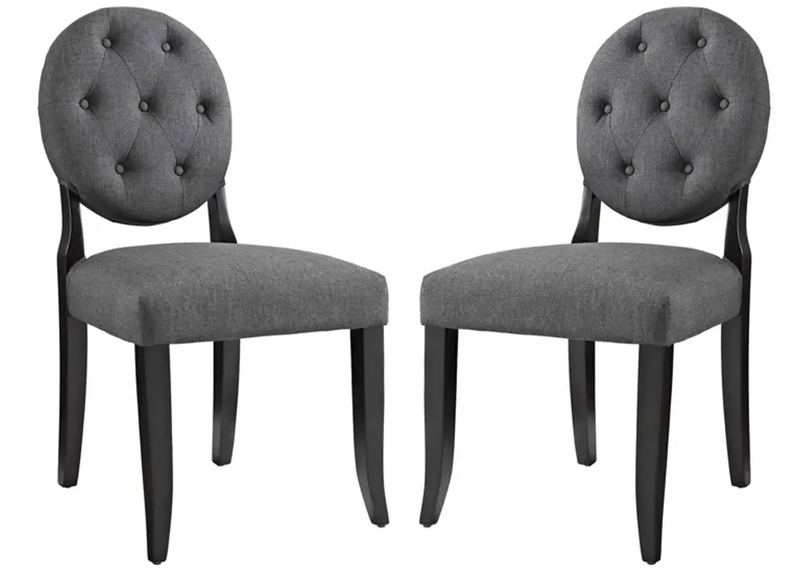 Button Dining Side Chair Upholstered Fabric Set of 2