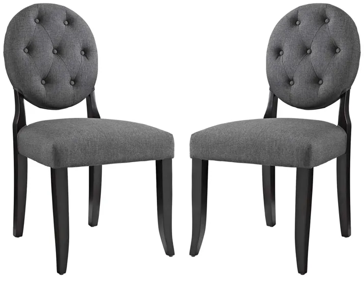 Button Dining Side Chair Upholstered Fabric Set of 2