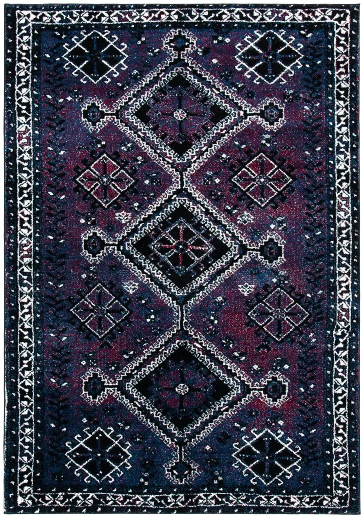 VINTAGE HAMADAN 293 PURPLE  6'-7' x 9' Medium Rectangle Rug