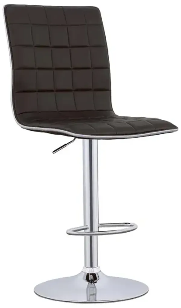 Ashbury Upholstered Adjustable Bar Stools Black and Chrome (Set of 2)