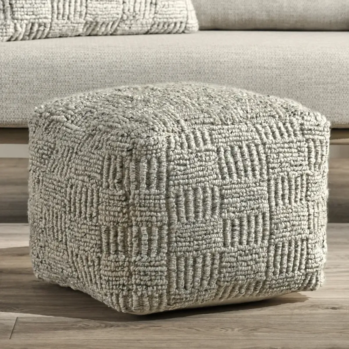 Performance Vico Ivory Multi Pouf 18x18x14