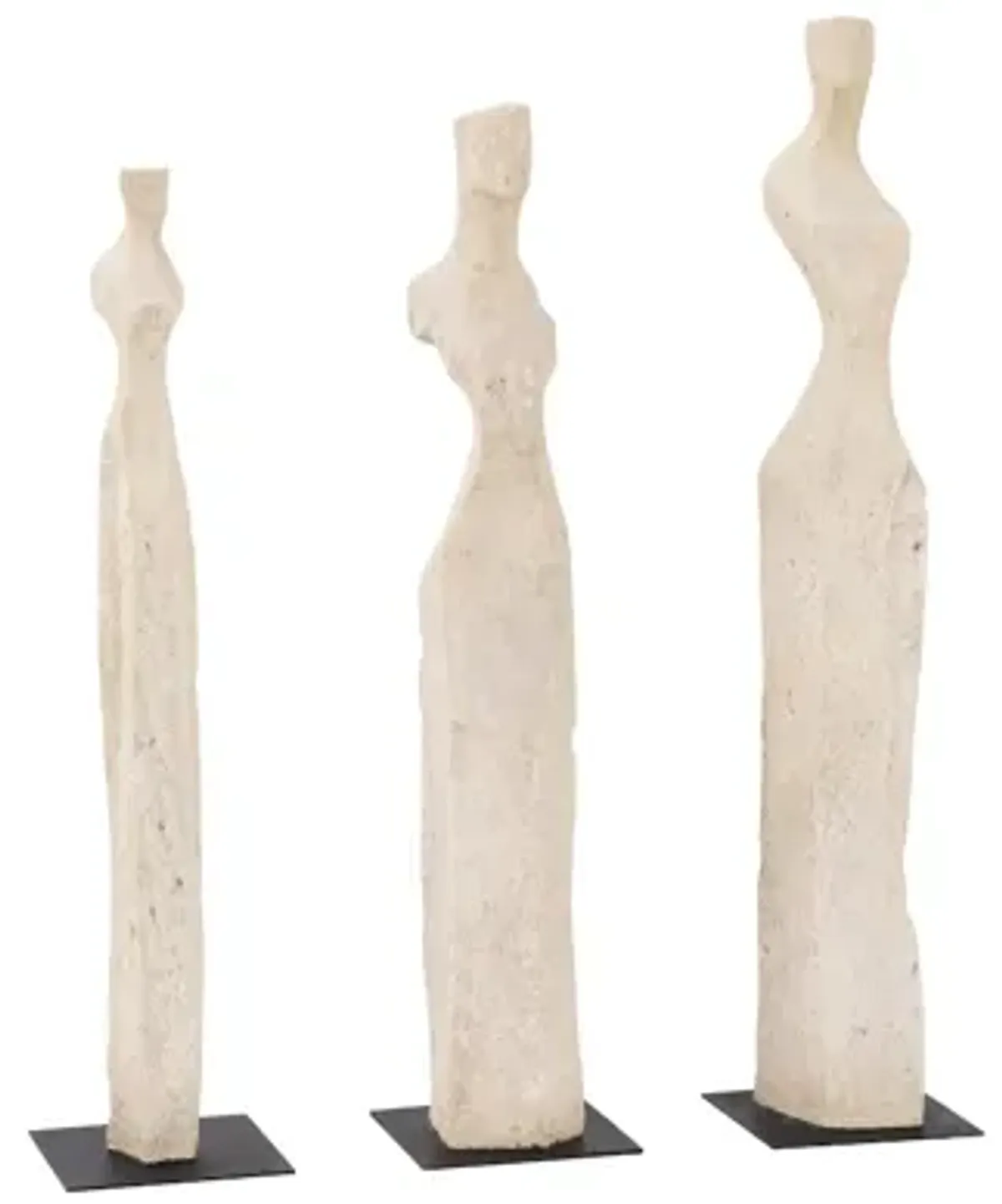 Cast Women Sculptures, Roman Stone, Set of 3