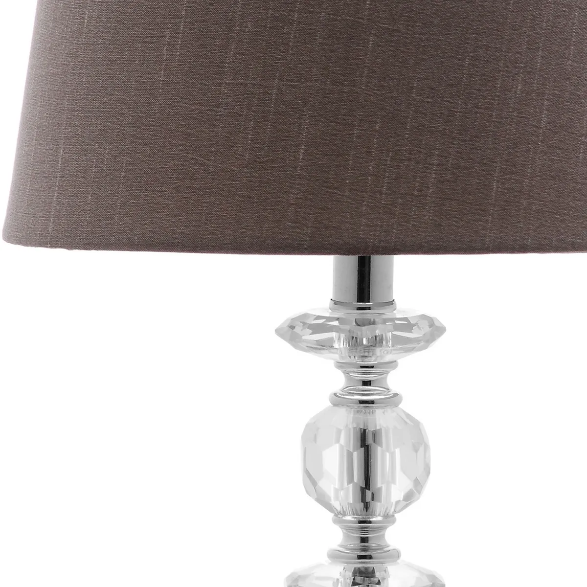 Derry 15-Inch H Stacked Crystal Dark Grey Lamp - Set of 2