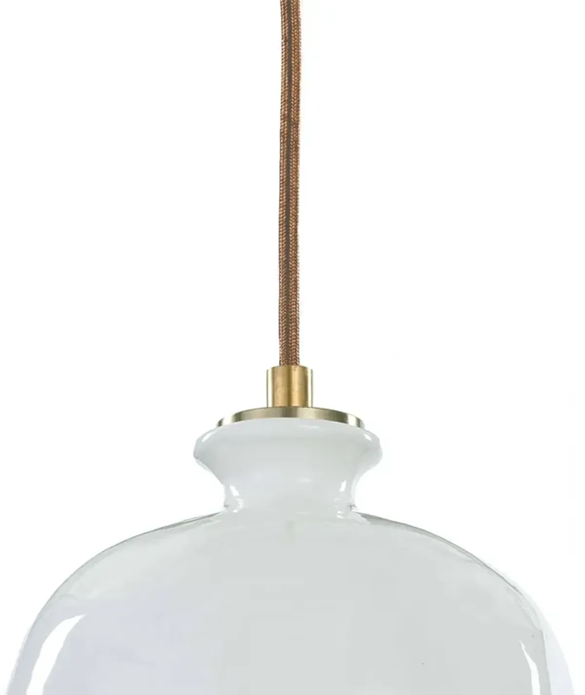 Bianca Ceramic Pendant (Gloss White and Gold)