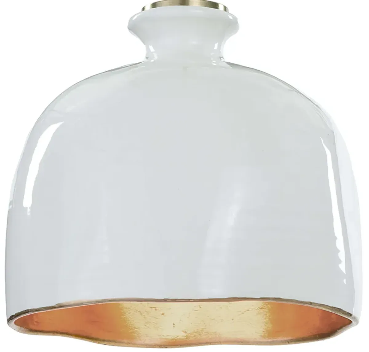 Bianca Ceramic Pendant (Gloss White and Gold)