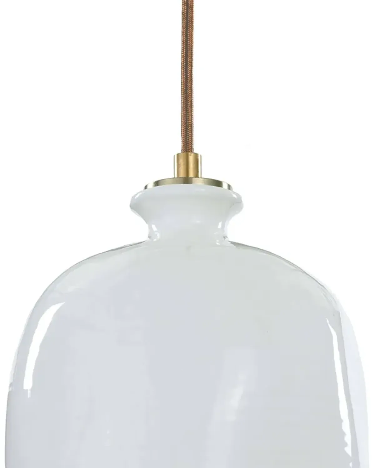 Bianca Ceramic Pendant (Gloss White and Gold)