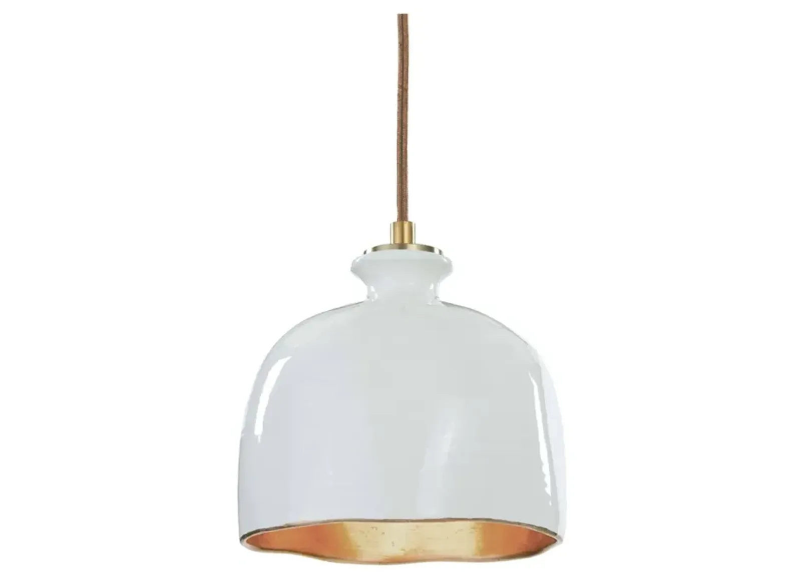 Bianca Ceramic Pendant (Gloss White and Gold)