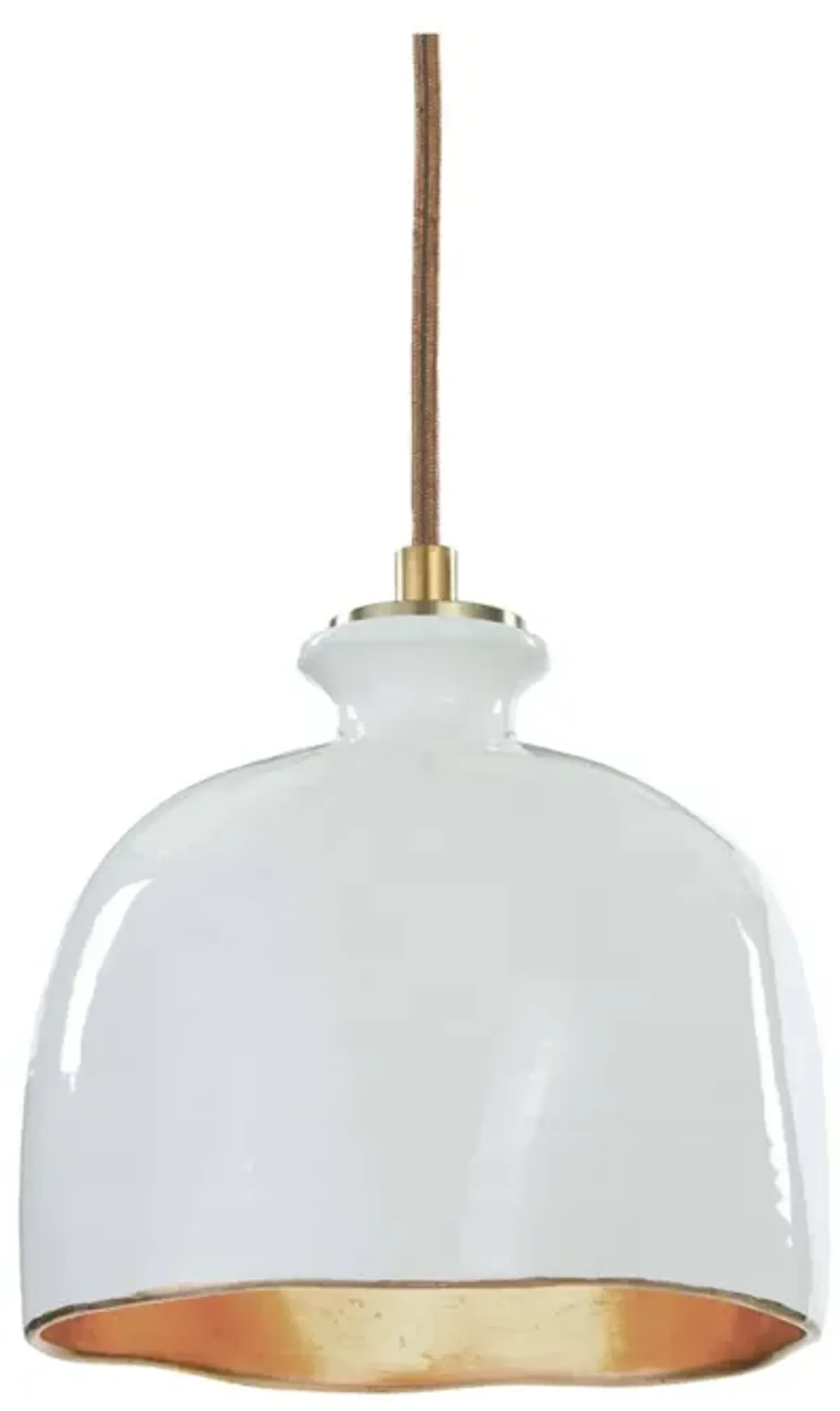 Bianca Ceramic Pendant (Gloss White and Gold)