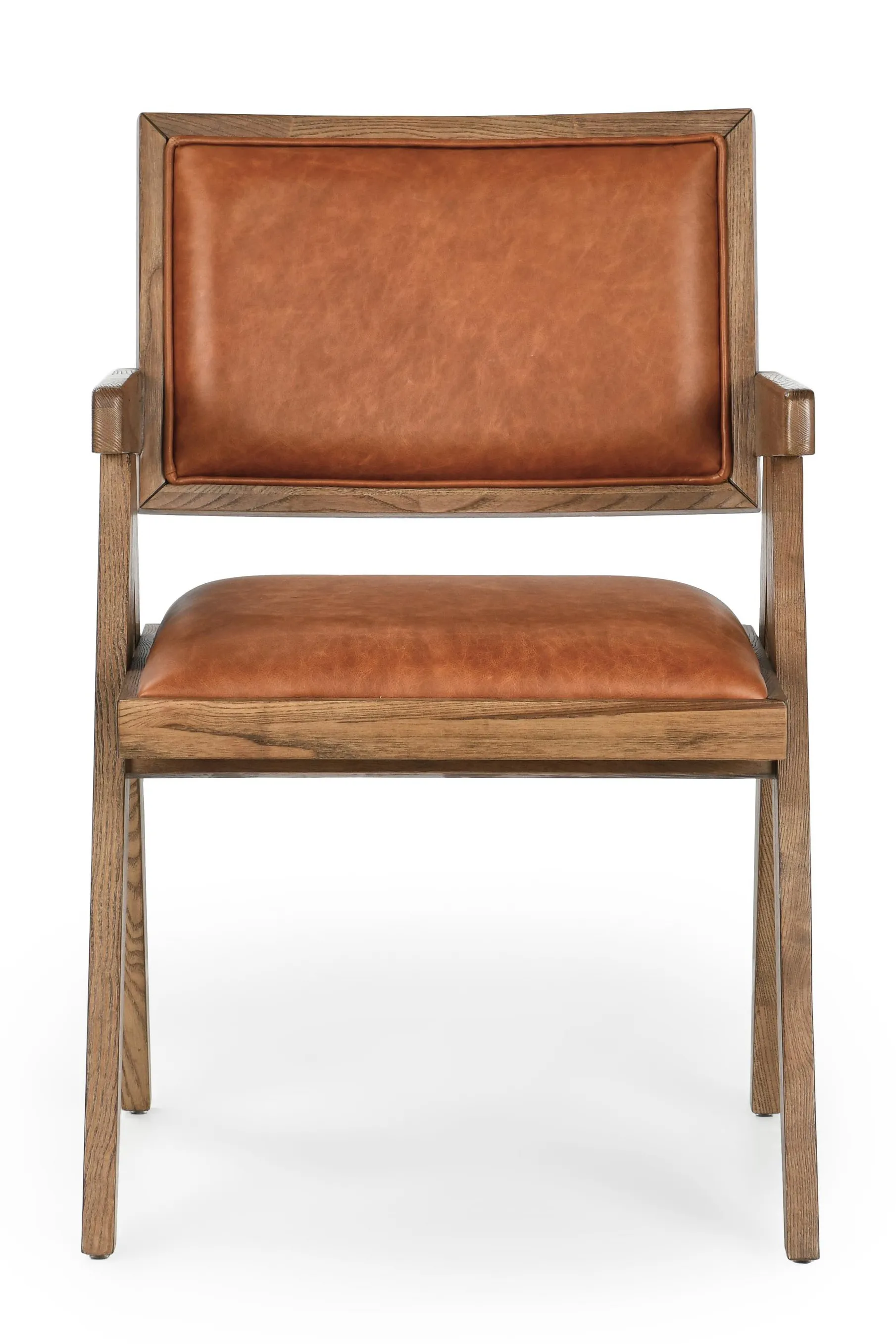 Dolton Top Grain Leather Arm Chair in Tan