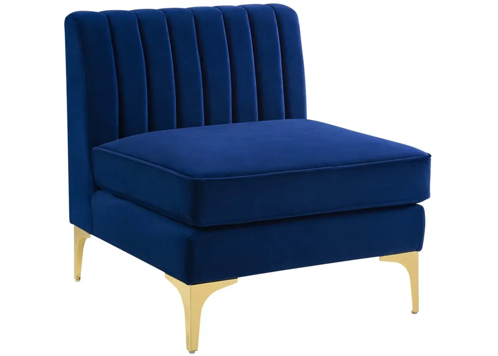 Triumph Channel Tufted Performance Velvet Armless Chair