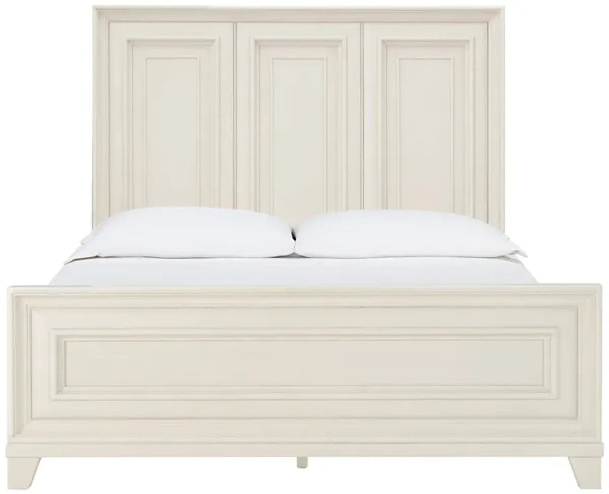 Montauk Weathered White Queen Panel Bed