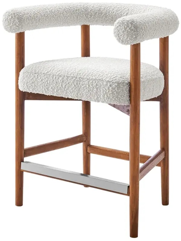 Keanu Boucle Counter Stool Brown Legs, Stanton Beige