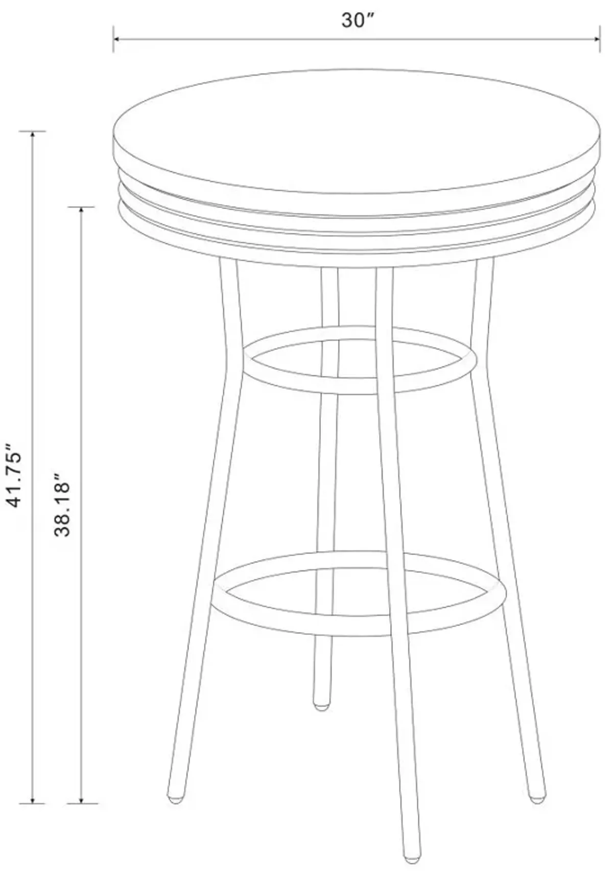 Theodore Round Bar Table Chrome and Glossy White