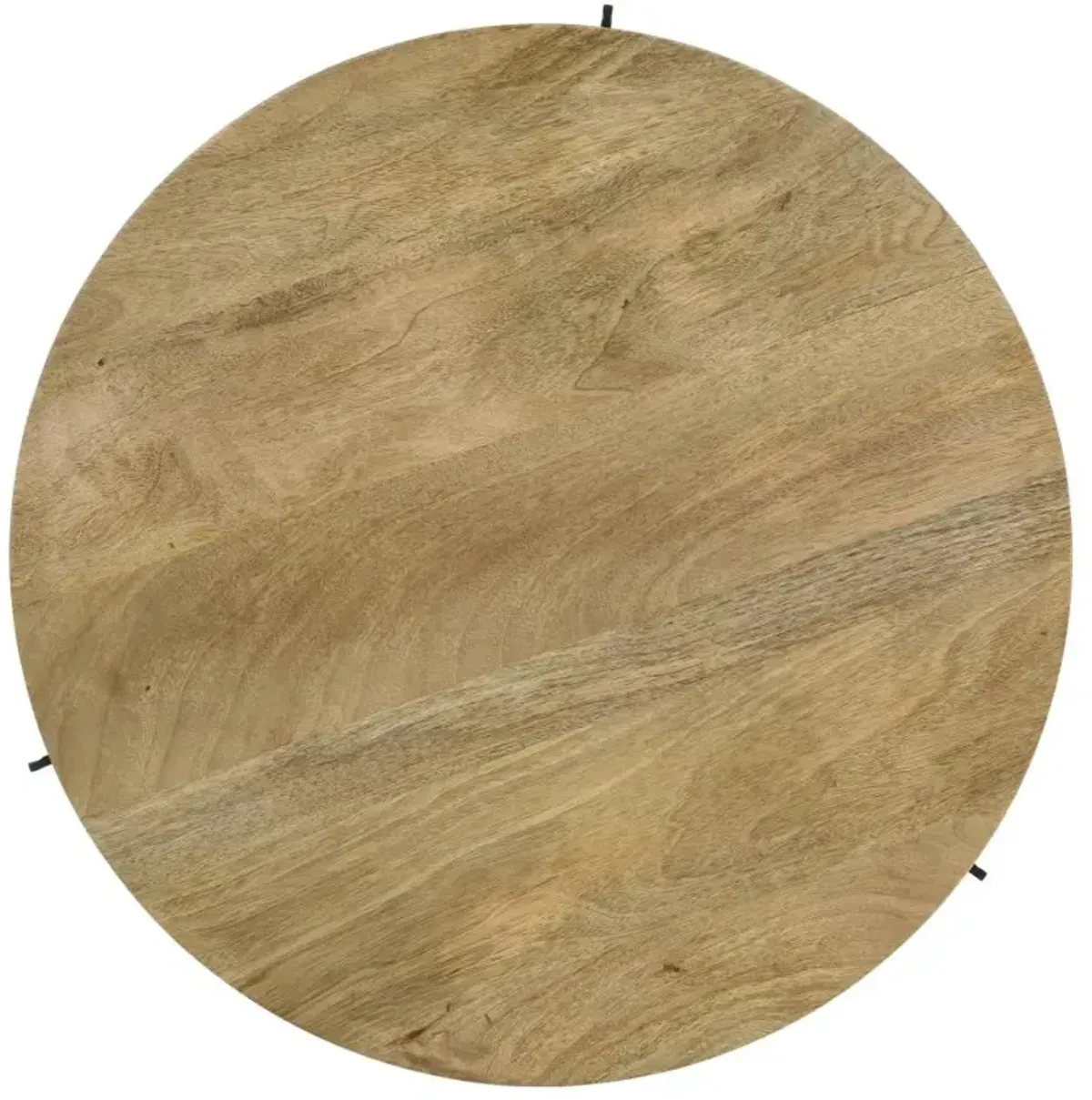 Pilar Round Solid Wood Top Coffee Table Natural and Black