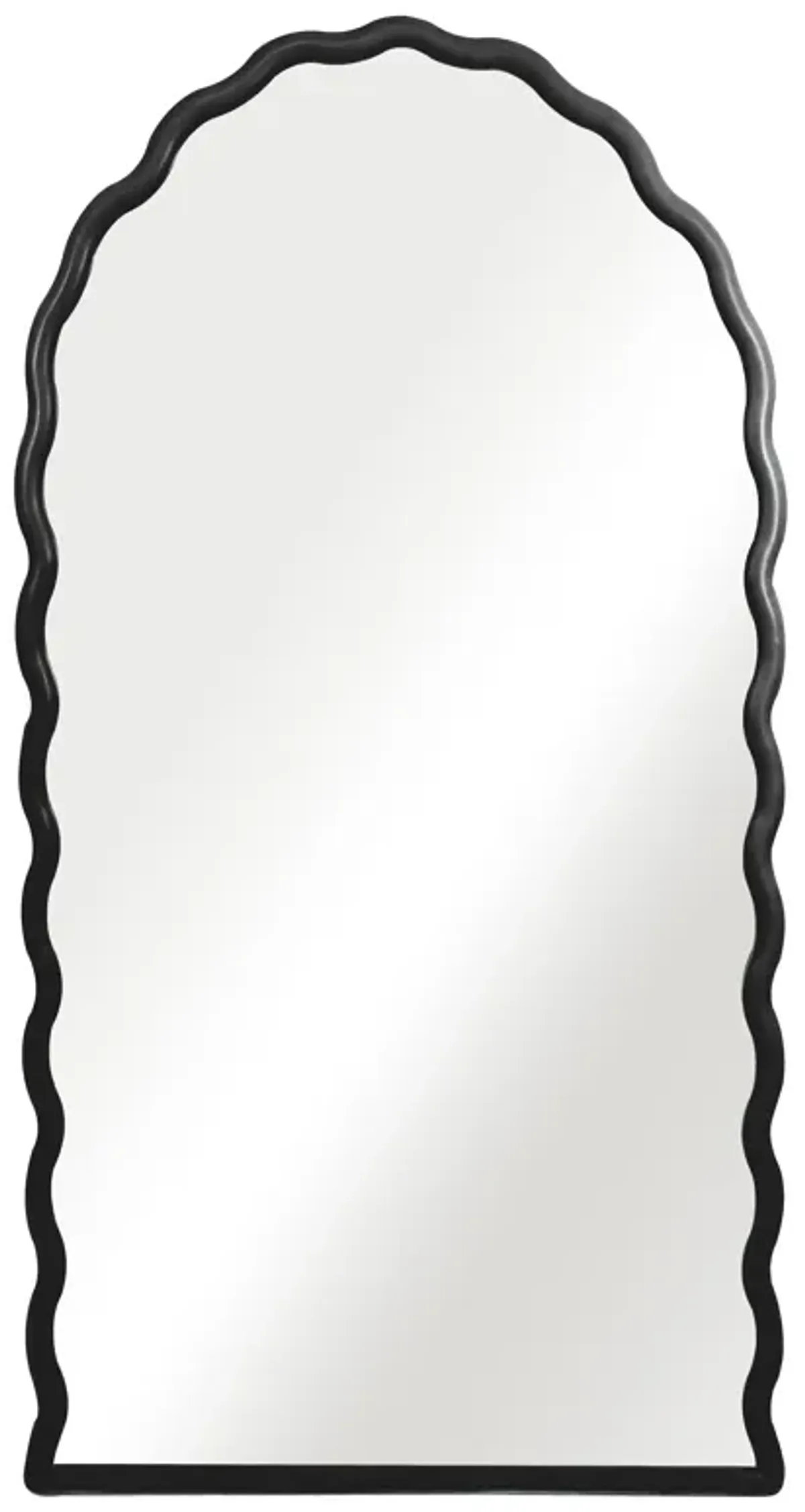 31x59" Wavy Leaner Mirror, Black