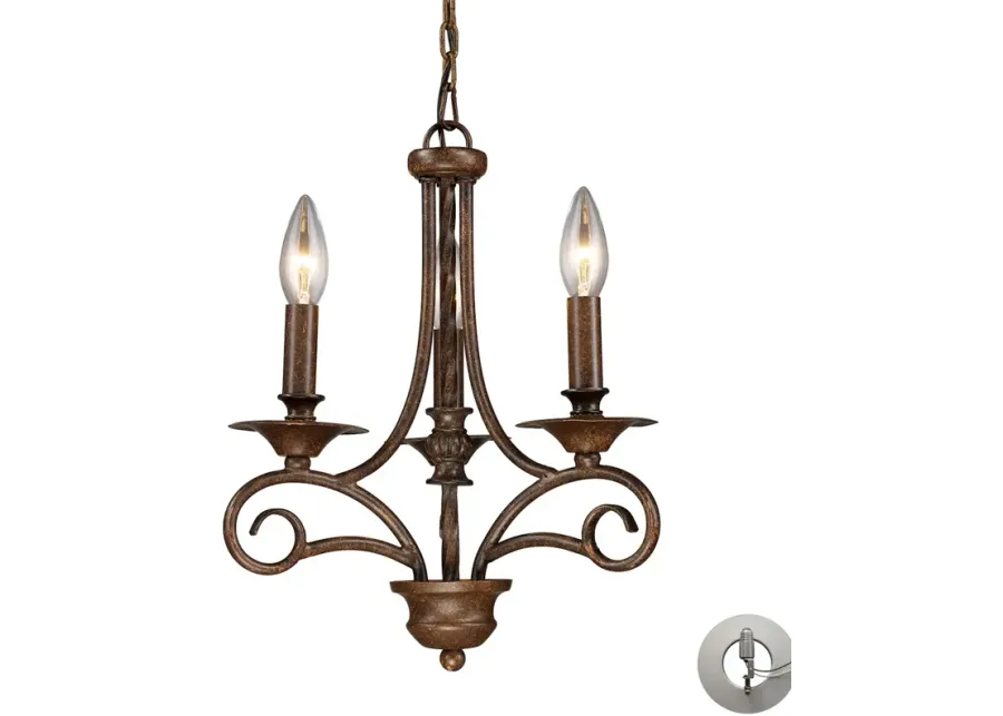 Gloucester 12" Wide 3-Light Chandelier - Antique Bronze