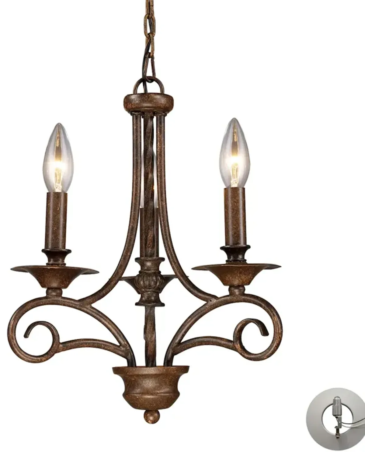 Gloucester 12" Wide 3-Light Chandelier - Antique Bronze