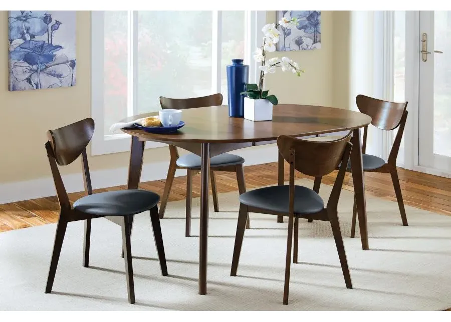 Jedda 5-piece Dining Room Set Dark Walnut and Black