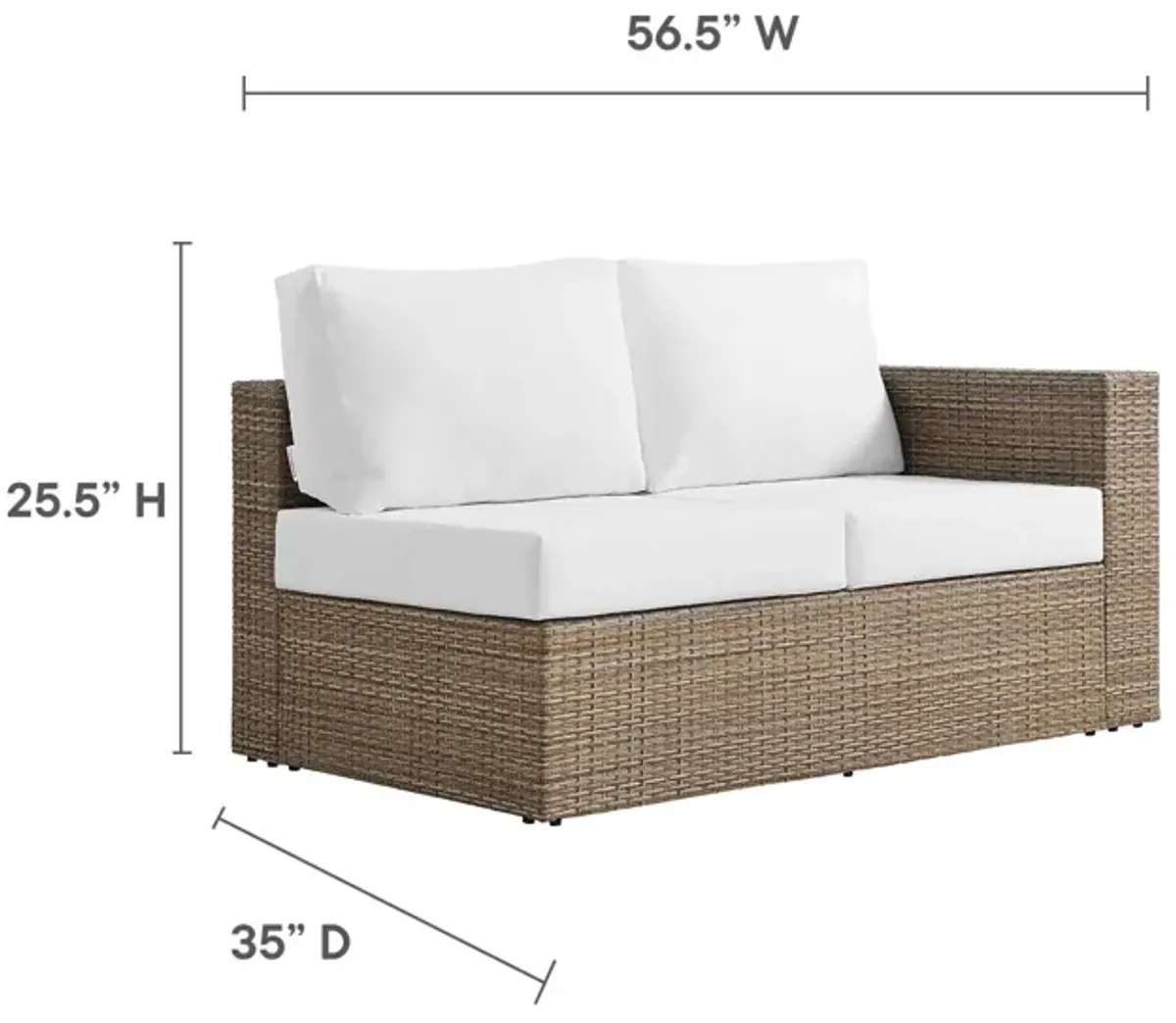 Convene Outdoor Patio Outdoor Patio Right-Arm Loveseat