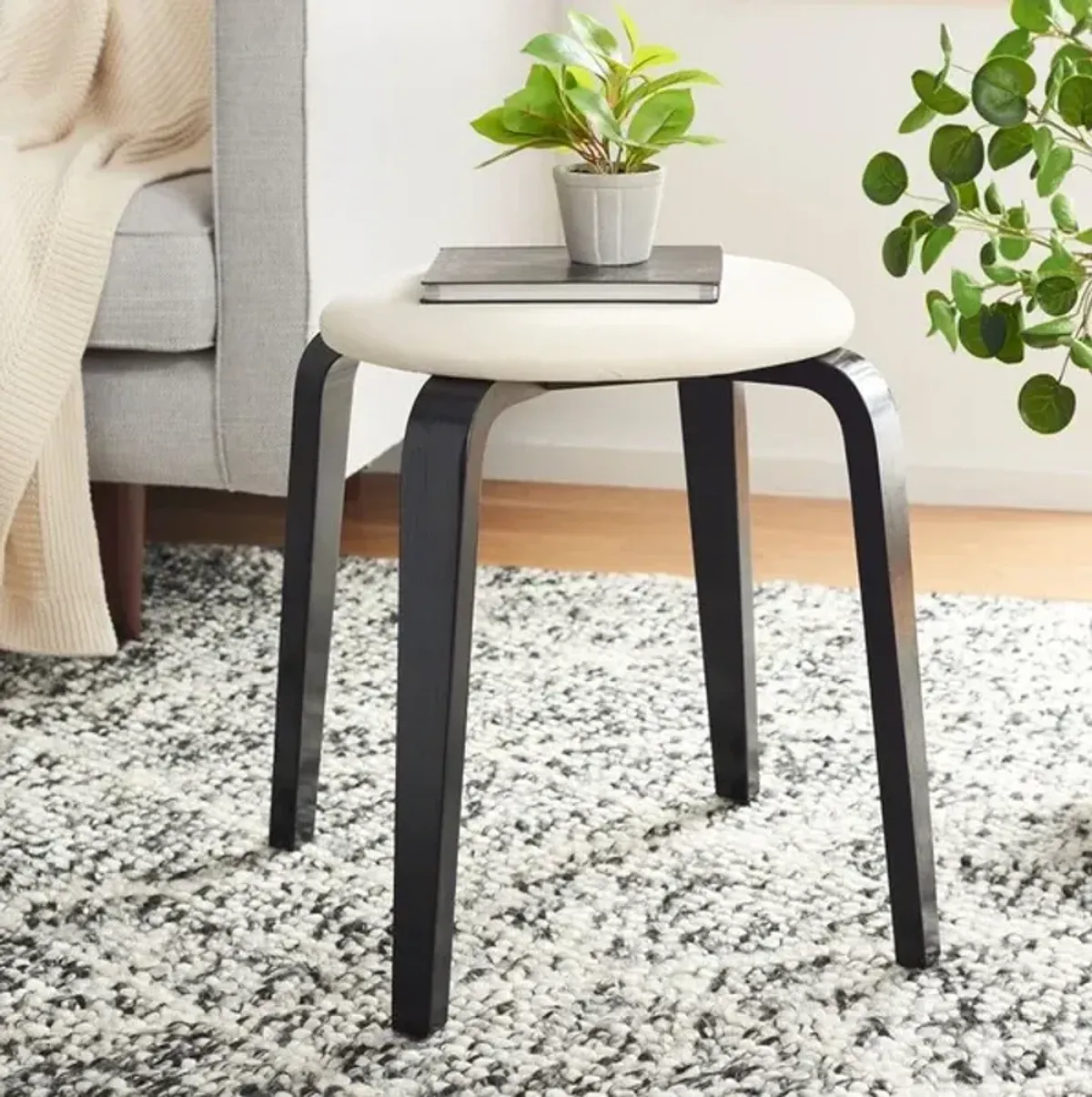 JO UPHOLSTERED STACKABLE STOOL 