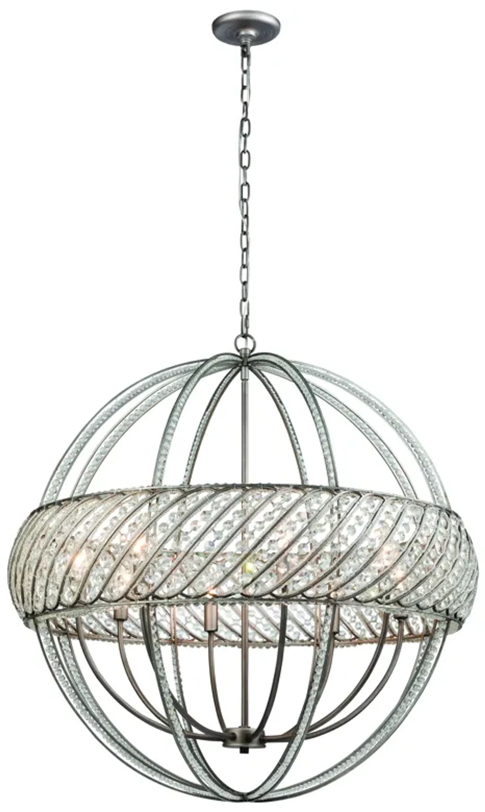 Bradington 32" Wide 8-Light Chandelier - Weathered Zinc