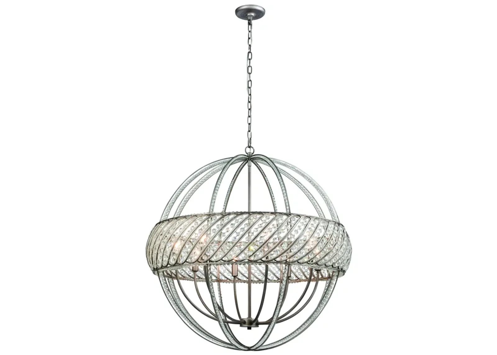 Bradington 32" Wide 8-Light Chandelier - Weathered Zinc