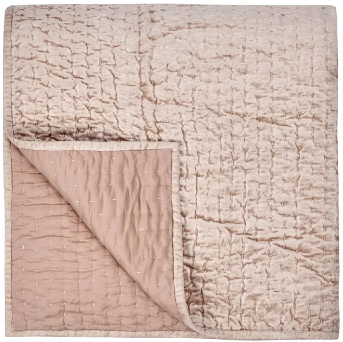 Dimitry 100% Rayon Velvet Bliss Pink Queen Quilt