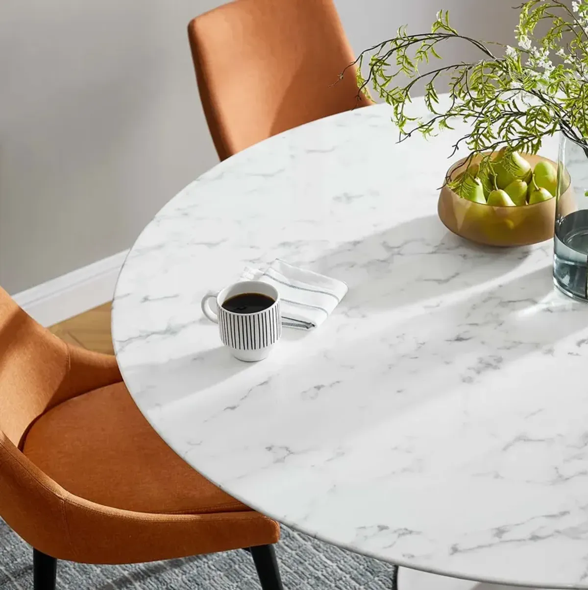 Lippa 60" Round Artificial Marble Dining Table