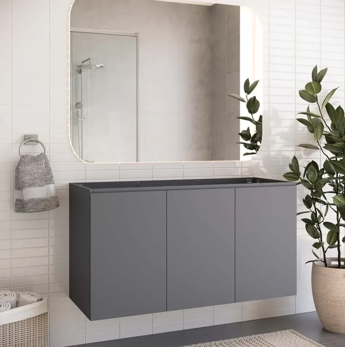 Vitality 48" Wall-Mount Bathroom Vanity (Sink Basin Not Included)