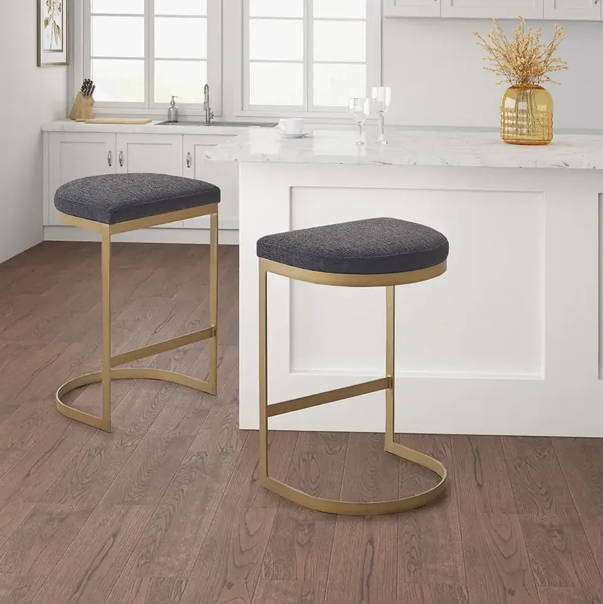 Madison Park Maison Charcoal/antique Gold Counter Stool