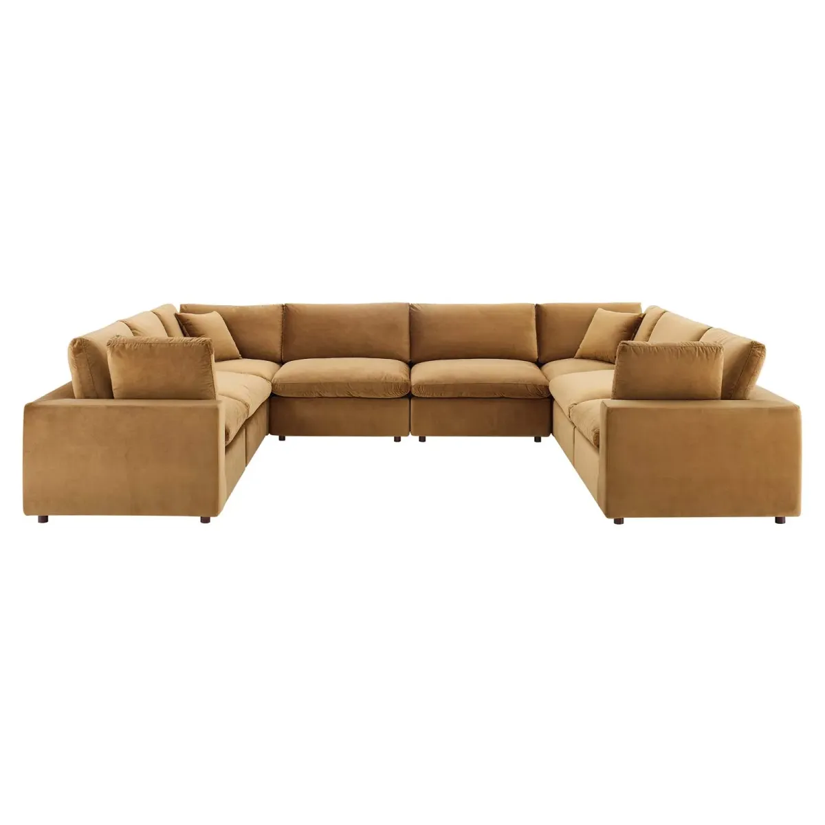 Commix Down Filled Overstuffed Performance Velvet 	8-Piece Sectional Sofa