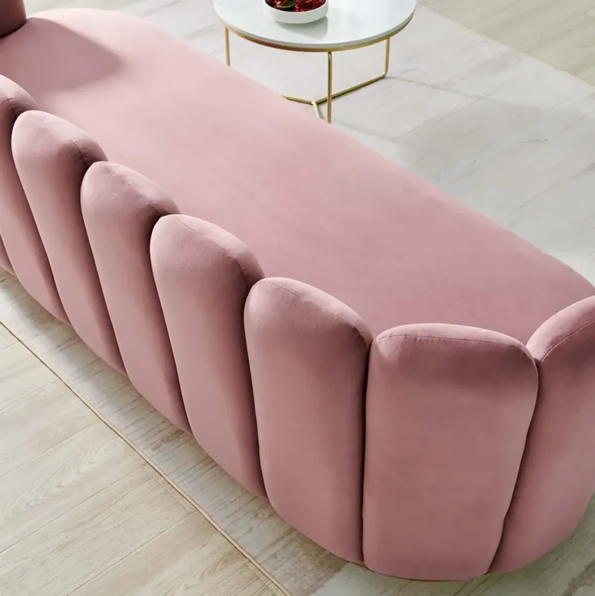 Victoria Channel Tufted Performance Velvet Sofa