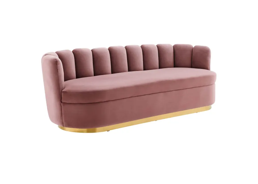 Victoria Channel Tufted Performance Velvet Sofa