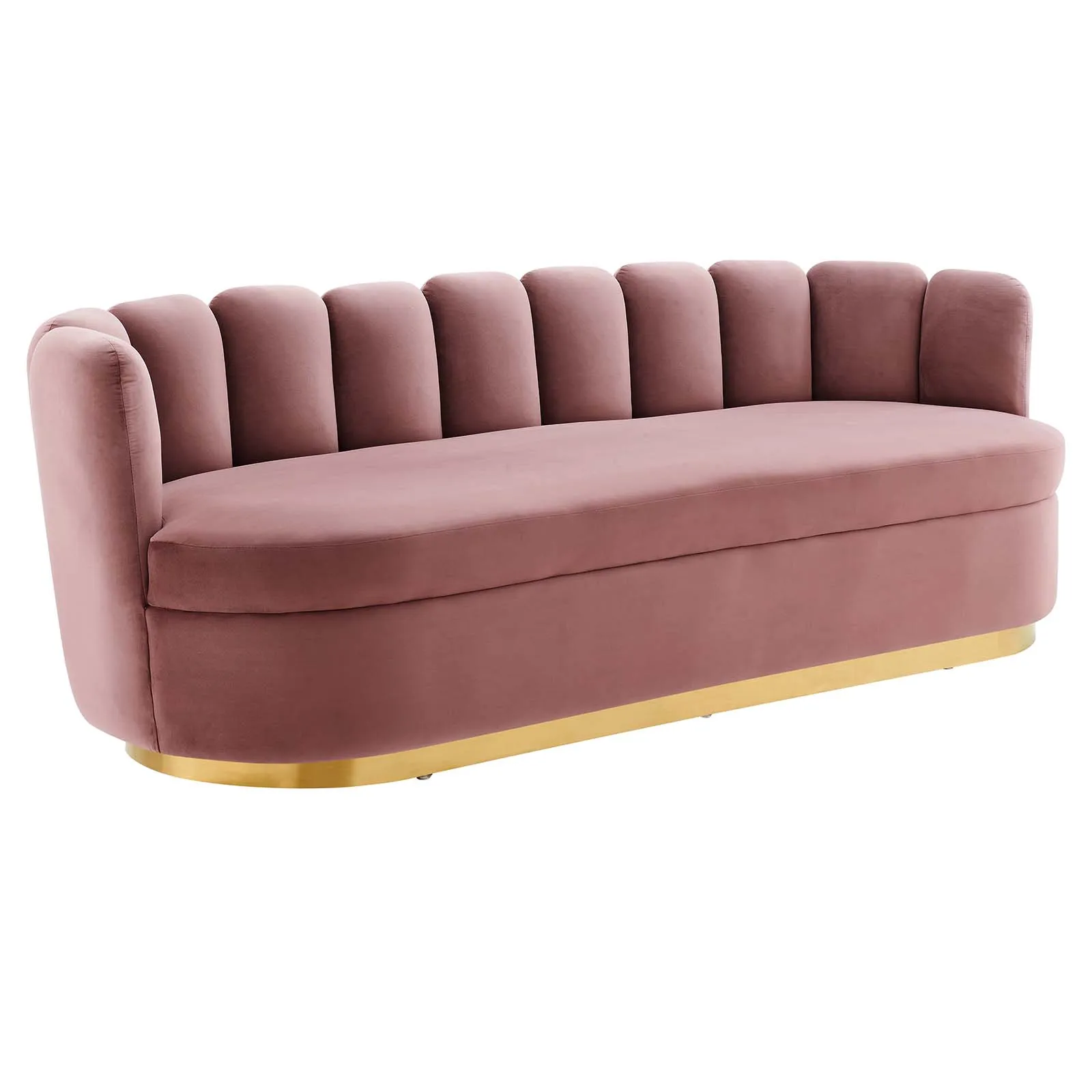 Victoria Channel Tufted Performance Velvet Sofa