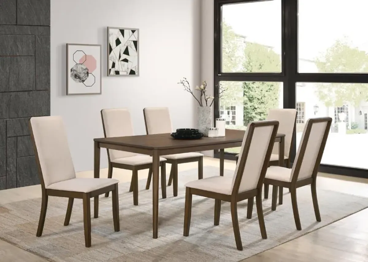 Wethersfield 7-piece Dining Set Medium Walnut and Latte