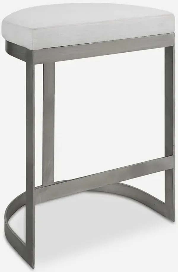 Ivanna Backless Silver Counter Stool
