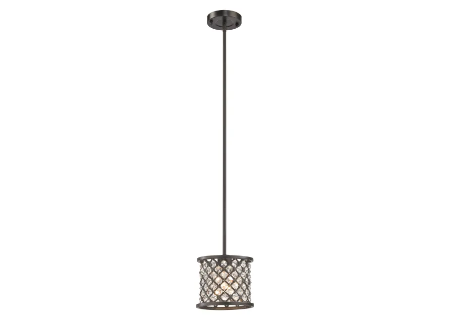 Genevieve 7" Wide 1-Light Mini Pendant - Oil Rubbed Bronze