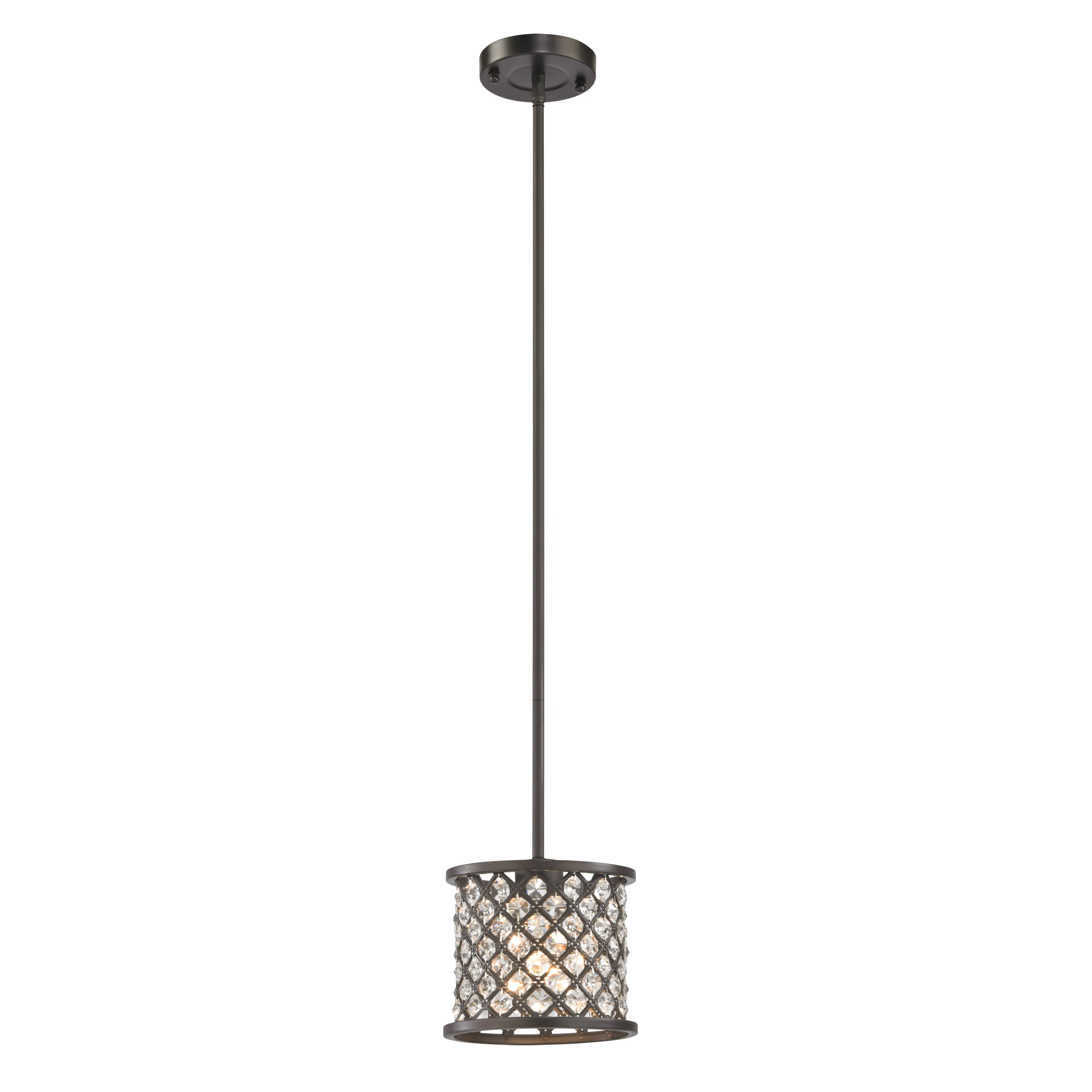 Genevieve 7" Wide 1-Light Mini Pendant - Oil Rubbed Bronze