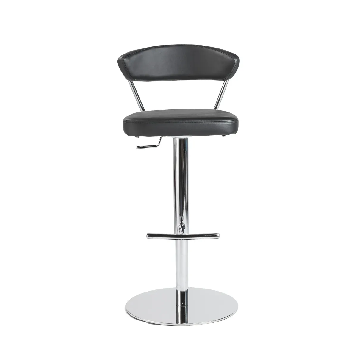 Draco Adjustable Swivel Bar/Counter Stool in Black with Chrome Base